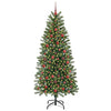 Kunstig juletre med 300 LED med stativ grønn 180 cm PE og PVC