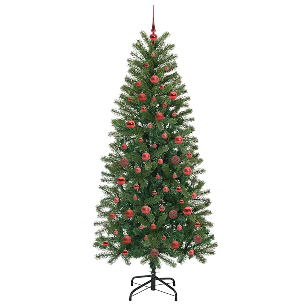 Kunstig juletre med 300 LED med stativ grønn 180 cm PE og PVC