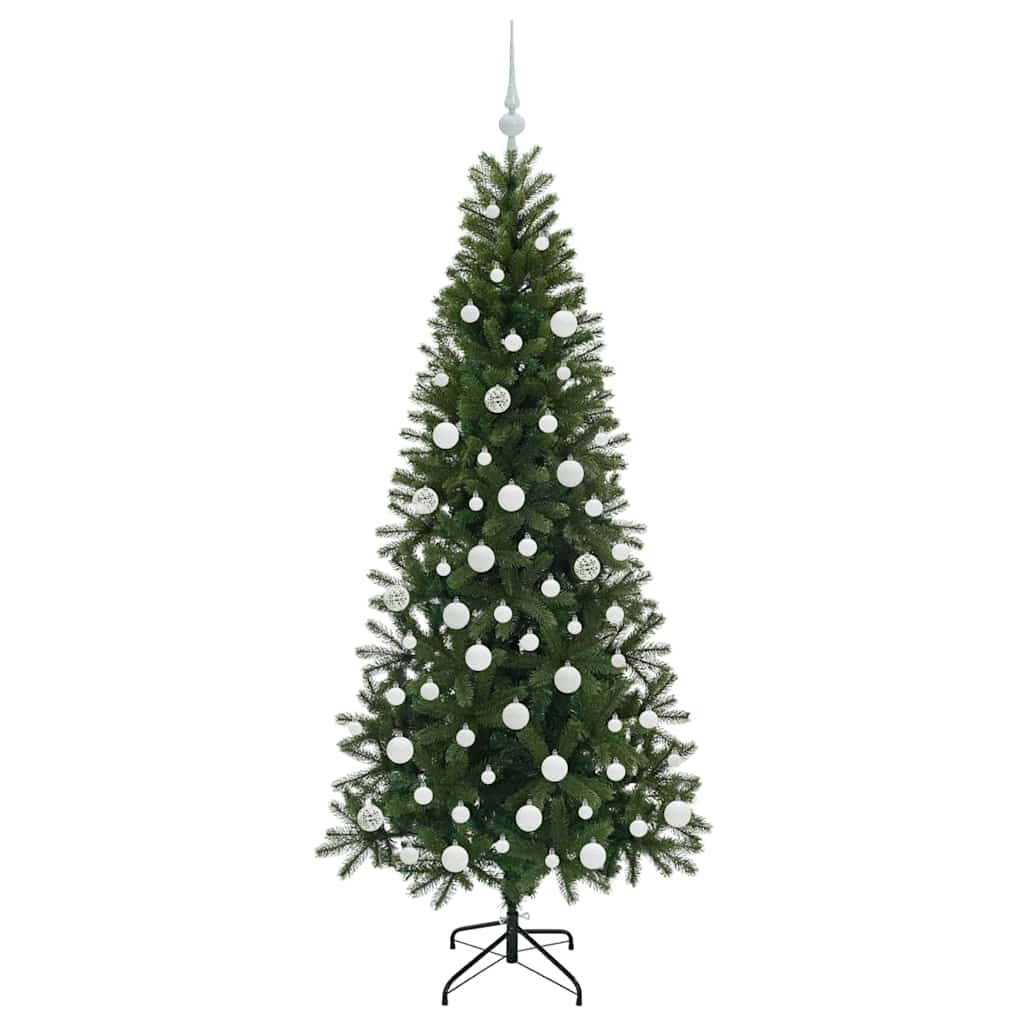 Kunstig juletre med 300 LED med stativ grønn 180 cm PE og PVC