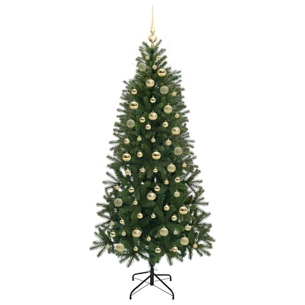 Kunstig juletre med 300 LED med stativ grønn 180 cm PE og PVC