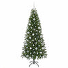 Kunstig juletre med 300 LED med stativ grønn 180 cm PE og PVC