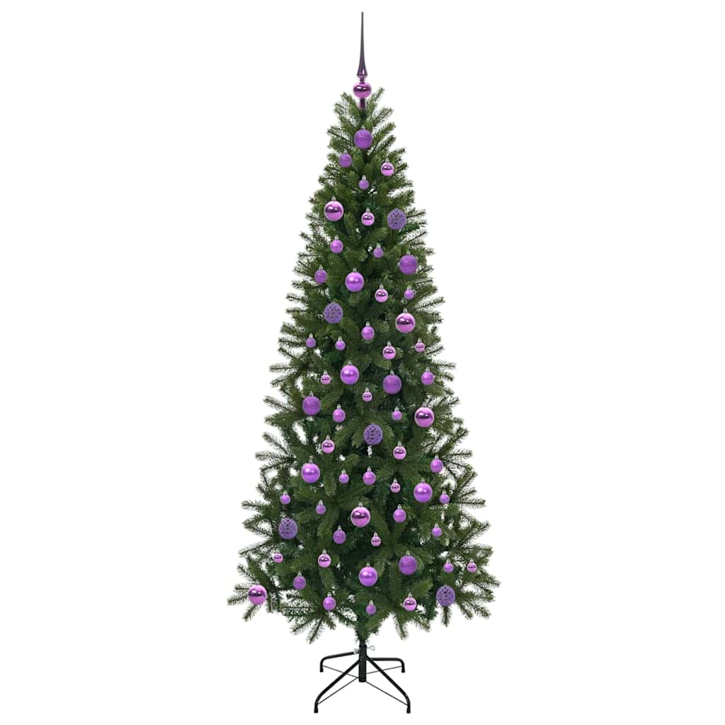 Kunstig juletre med 300 LED med stativ grønn 180 cm PE og PVC