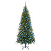 Kunstig juletre med 300 LED med stativ grønn 180 cm PE og PVC