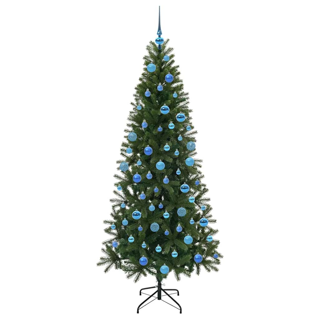 Kunstig juletre med 300 LED med stativ grønn 180 cm PE og PVC