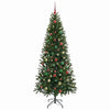 Kunstig juletre med 300 LED med stativ grønn 180 cm PE og PVC