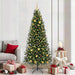 Kunstig juletre med 300 LED med stativ grønn 210 cm PE og PVC