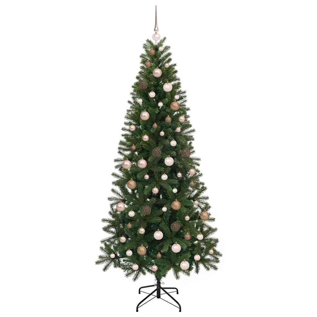 Kunstig juletre med 300 LED med stativ grønn 210 cm PE og PVC