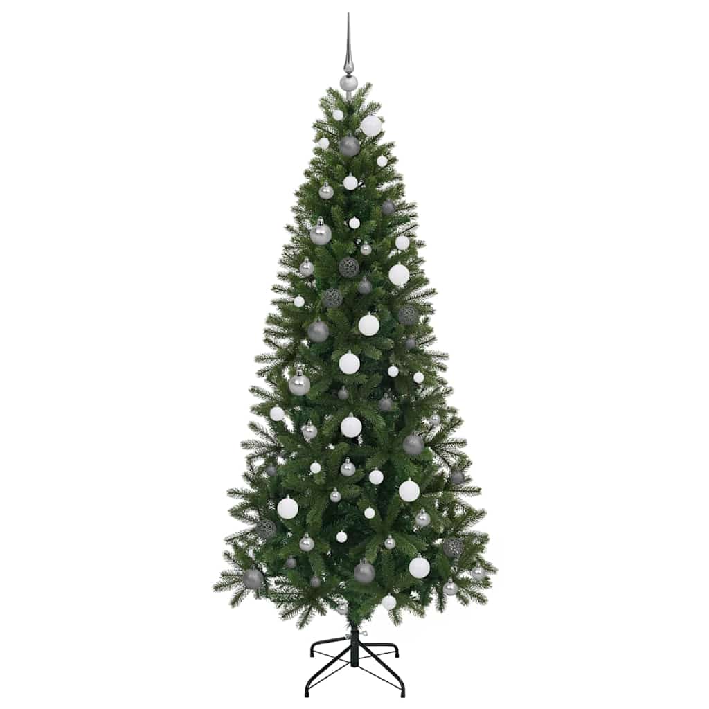 Kunstig juletre med 300 LED med stativ grønn 210 cm PE og PVC