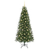 Kunstig juletre med 300 LED med stativ grønn 210 cm PE og PVC