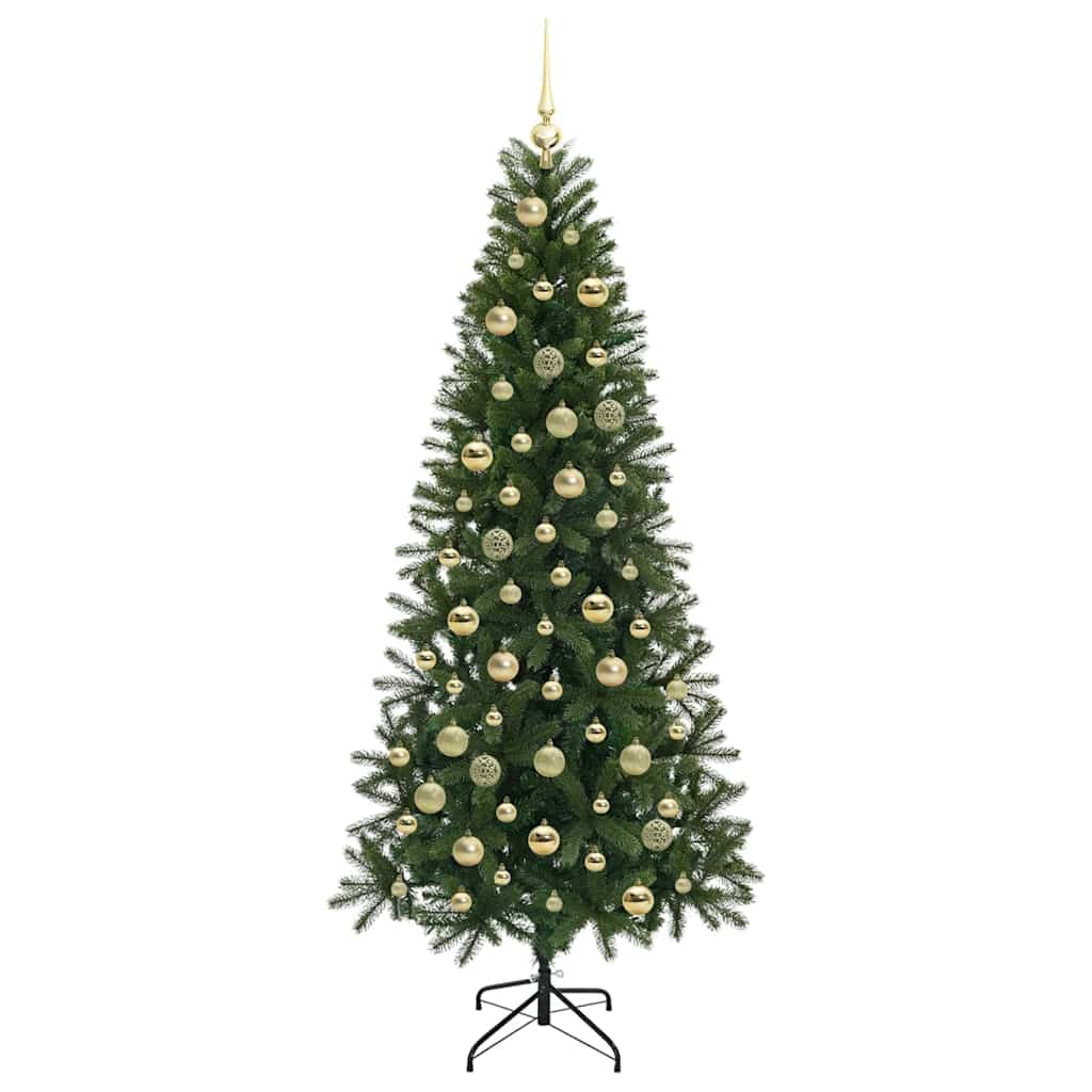 Kunstig juletre med 300 LED med stativ grønn 210 cm PE og PVC