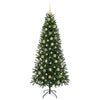Kunstig juletre med 300 LED med stativ grønn 210 cm PE og PVC