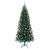 Kunstig juletre med 300 LED med stativ grønn 210 cm PE og PVC