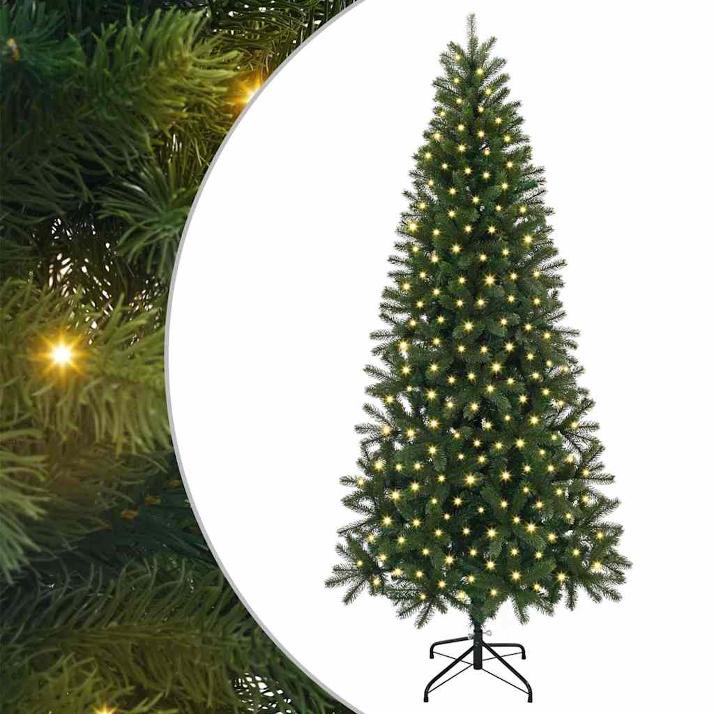 Kunstig juletre med 300 LED med stativ grønn 240 cm PE og PVC