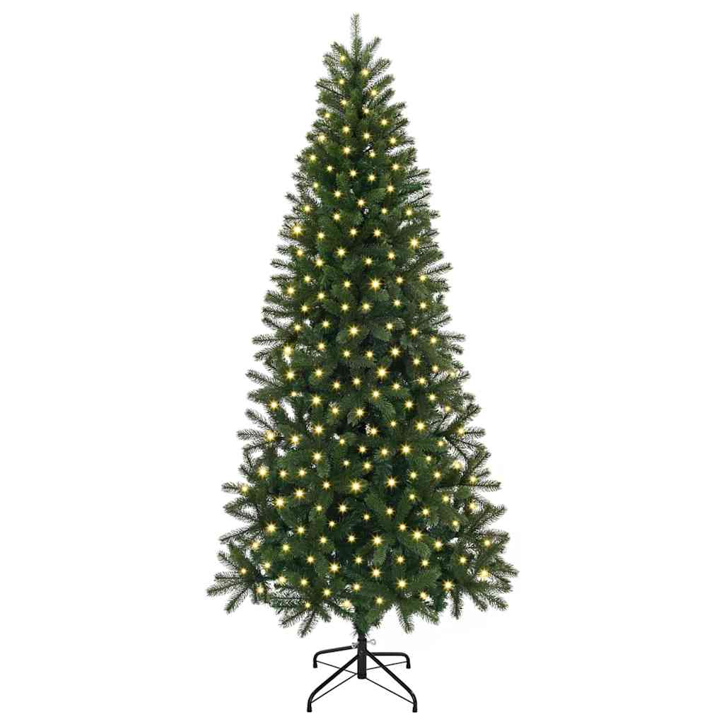 Kunstig juletre med 300 LED med stativ grønn 240 cm PE og PVC