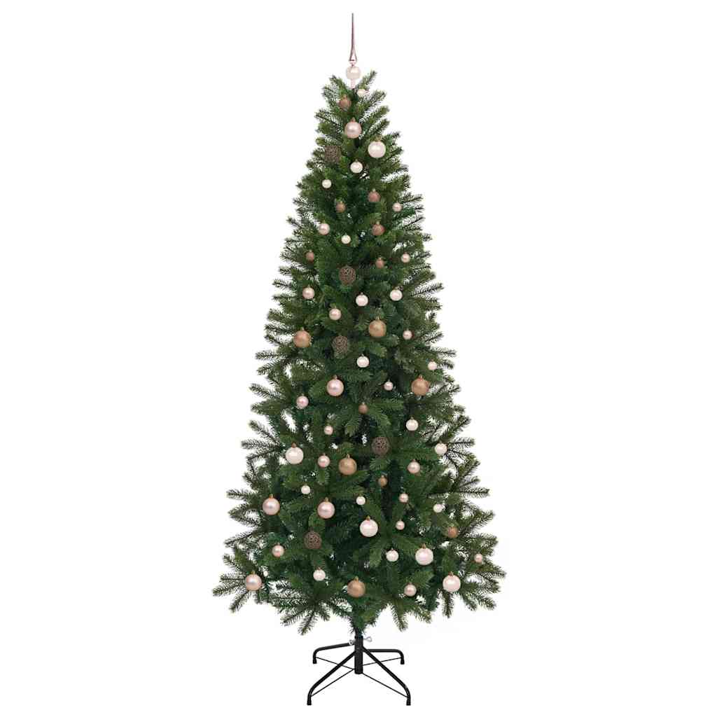Kunstig juletre med 300 LED med stativ grønn 240 cm PE og PVC