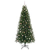 Kunstig juletre med 300 LED med stativ grønn 240 cm PE og PVC