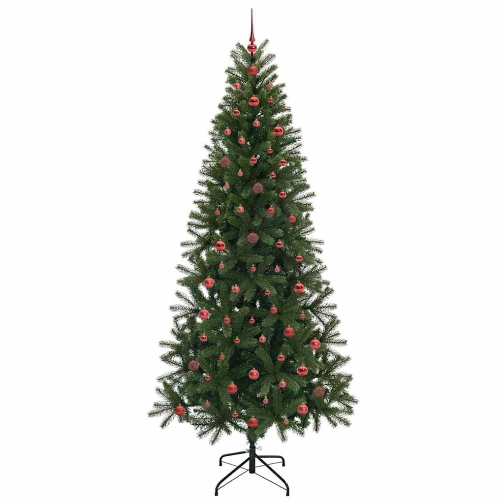 Kunstig juletre med 300 LED med stativ grønn 240 cm PE og PVC