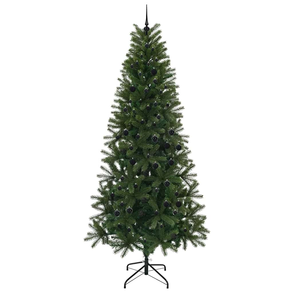 Kunstig juletre med 300 LED med stativ grønn 240 cm PE og PVC