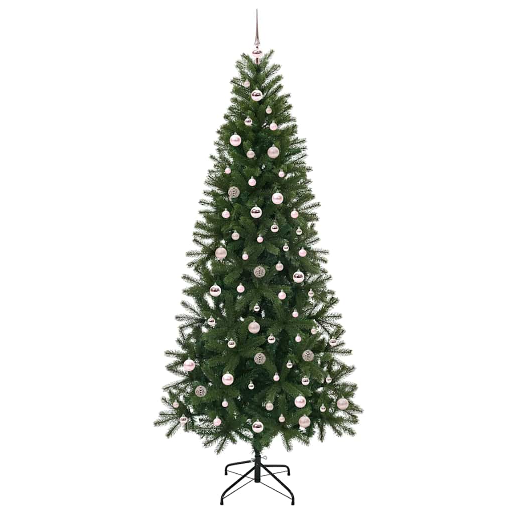 Kunstig juletre med 300 LED med stativ grønn 240 cm PE og PVC