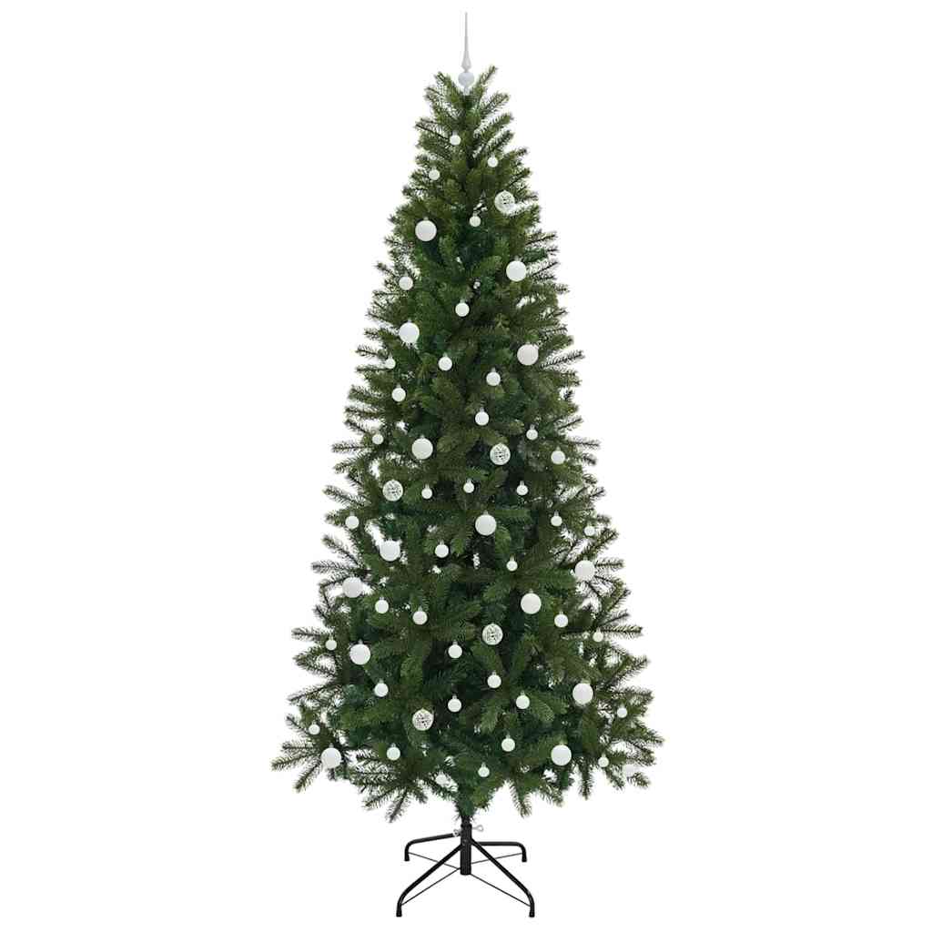 Kunstig juletre med 300 LED med stativ grønn 240 cm PE og PVC