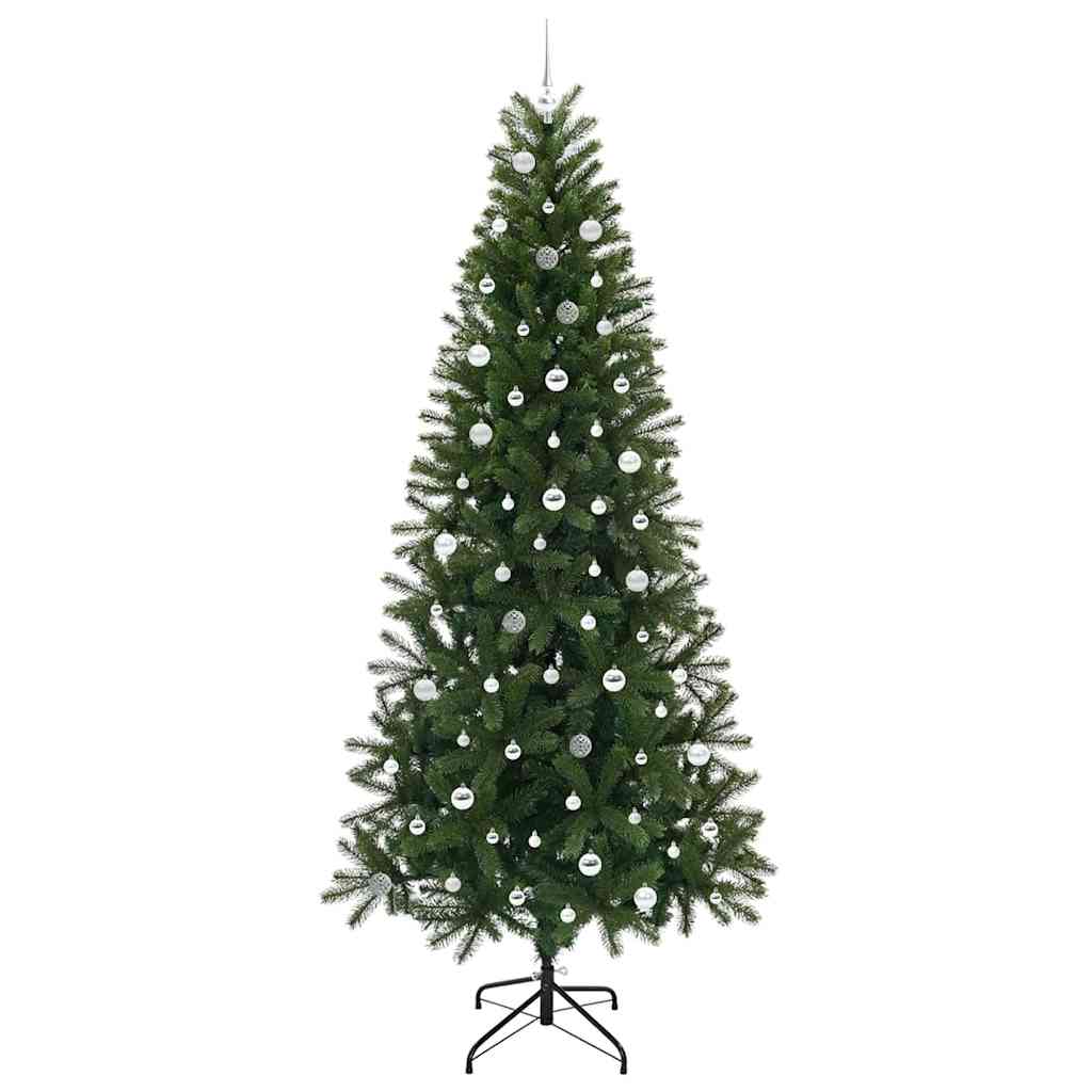 Kunstig juletre med 300 LED med stativ grønn 240 cm PE og PVC