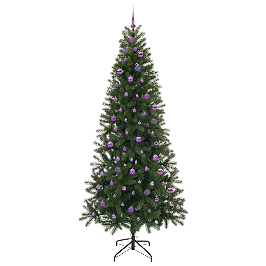 Kunstig juletre med 300 LED med stativ grønn 240 cm PE og PVC