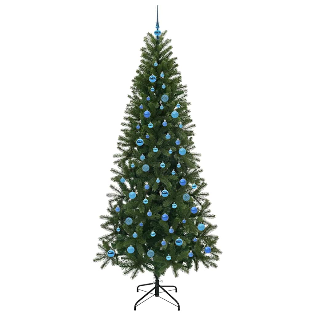 Kunstig juletre med 300 LED med stativ grønn 240 cm PE og PVC