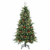 Kunstig sammensatt juletre med 150 LED grønn 120 cm PE og PVC