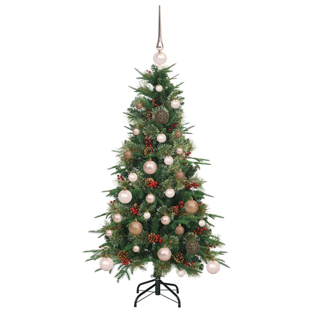 Kunstig sammensatt juletre med 150 LED grønn 120 cm PE og PVC