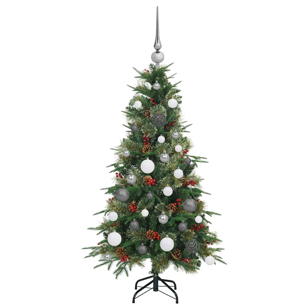 Kunstig sammensatt juletre med 150 LED grønn 120 cm PE og PVC