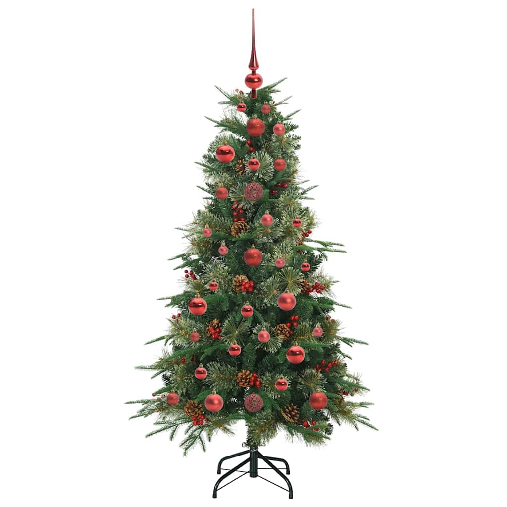 Kunstig sammensatt juletre med 150 LED grønn 120 cm PE og PVC