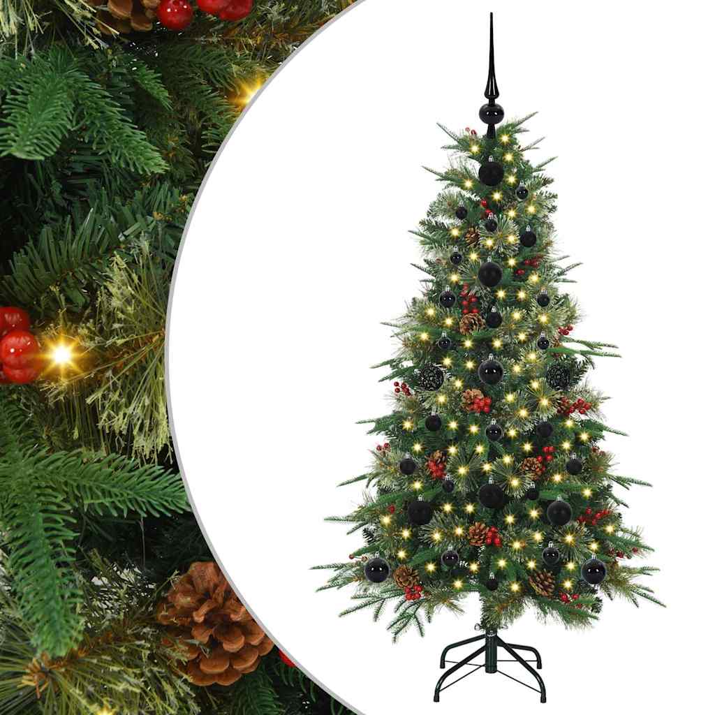 Kunstig sammensatt juletre med 150 LED grønn 120 cm PE og PVC