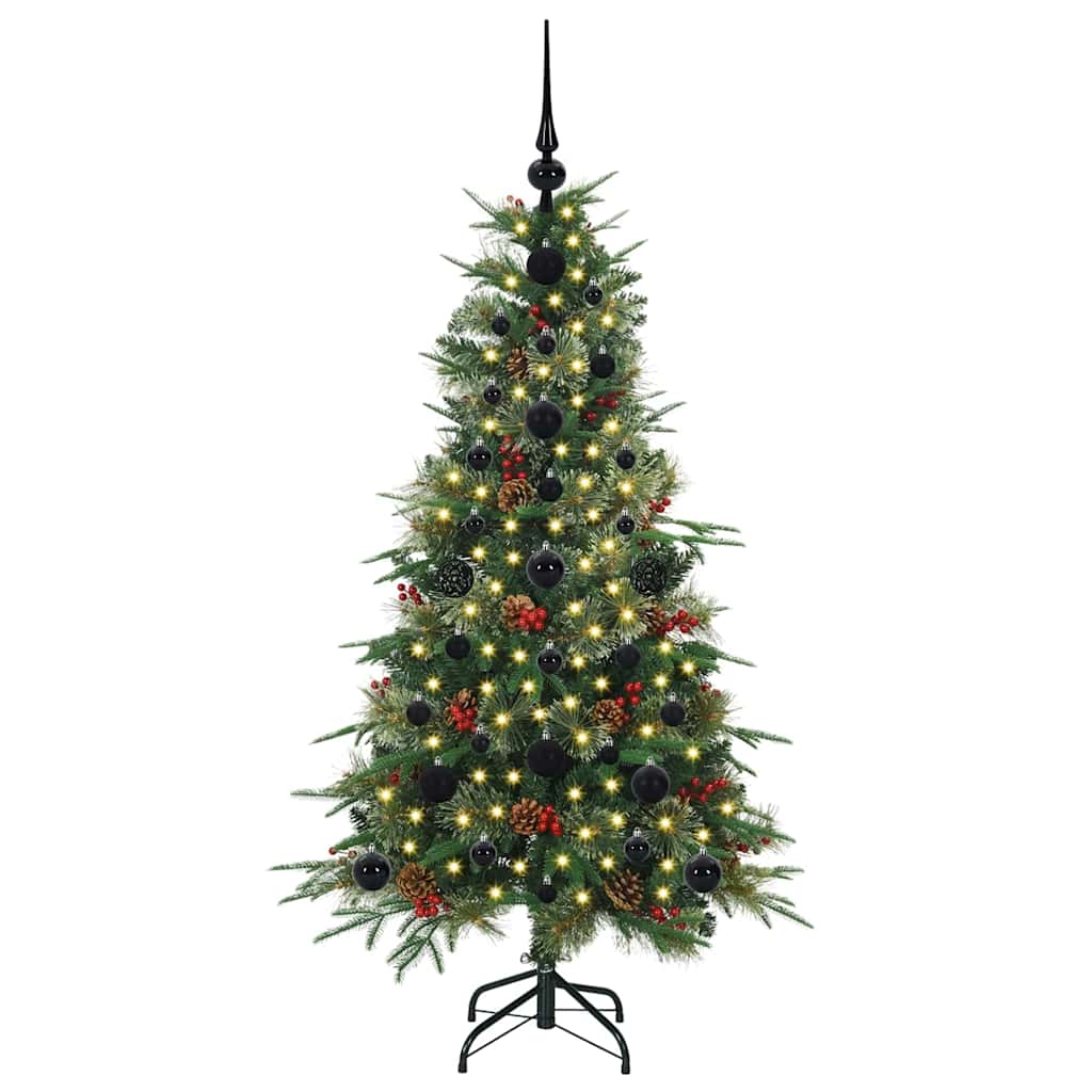 Kunstig sammensatt juletre med 150 LED grønn 120 cm PE og PVC