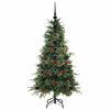 Kunstig sammensatt juletre med 150 LED grønn 120 cm PE og PVC