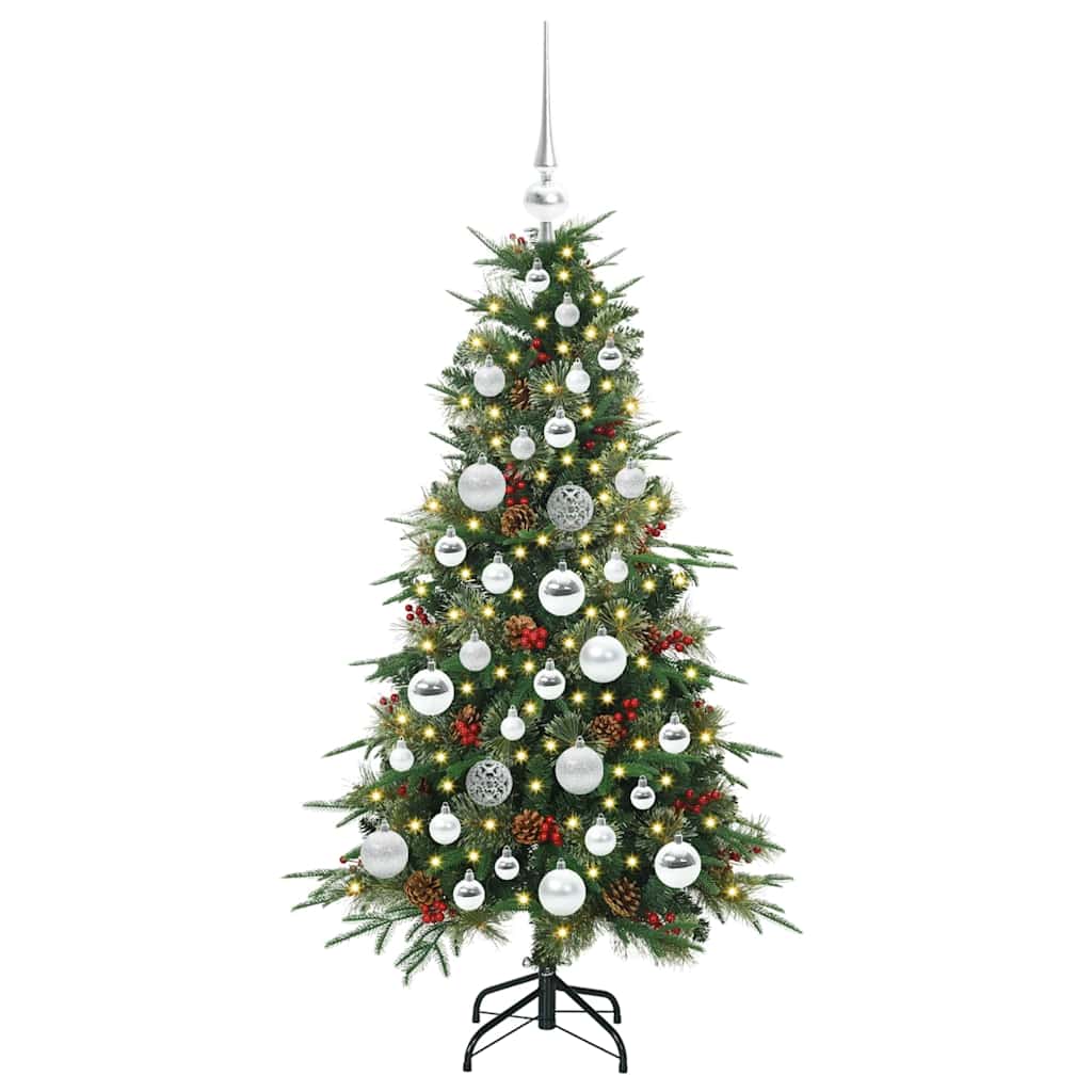 Kunstig sammensatt juletre med 150 LED grønn 120 cm PE og PVC