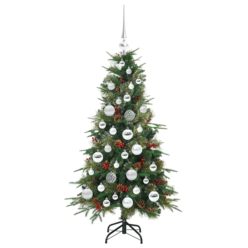 Kunstig sammensatt juletre med 150 LED grønn 120 cm PE og PVC