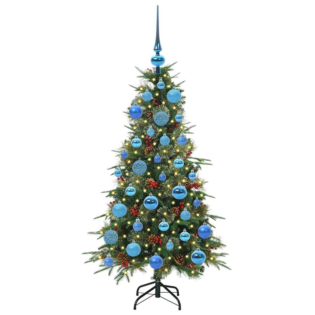 Kunstig sammensatt juletre med 150 LED grønn 120 cm PE og PVC