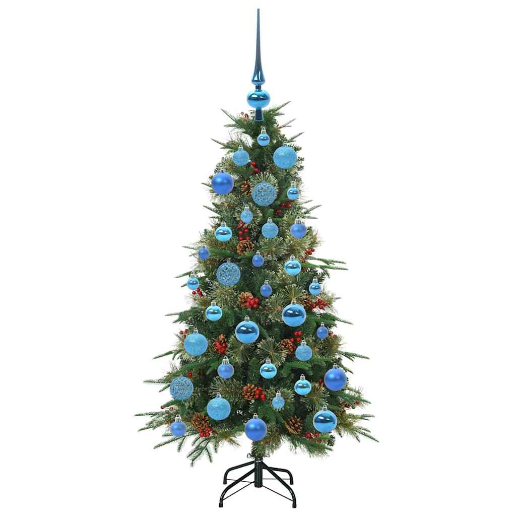 Kunstig sammensatt juletre med 150 LED grønn 120 cm PE og PVC