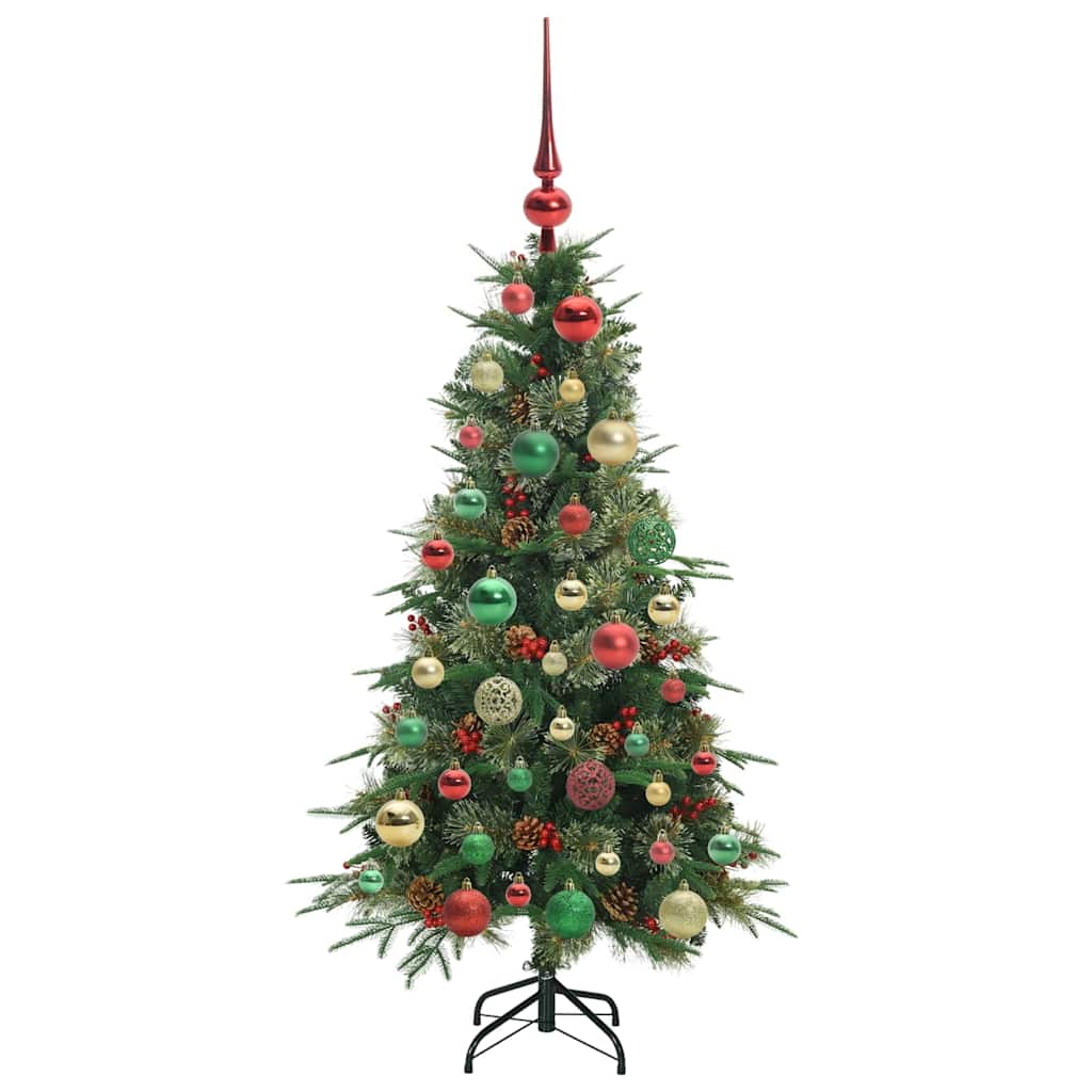 Kunstig sammensatt juletre med 150 LED grønn 120 cm PE og PVC