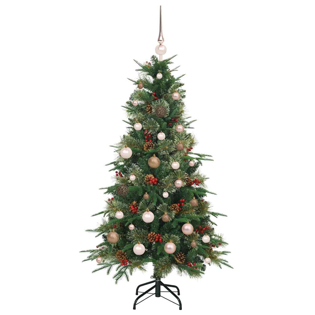Kunstig sammensatt juletre med 150 LED grønn 150 cm PE og PVC