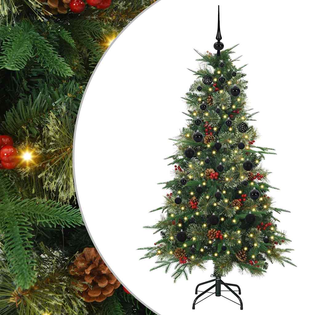 Kunstig sammensatt juletre med 150 LED grønn 150 cm PE og PVC