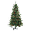 Kunstig sammensatt juletre med 150 LED grønn 150 cm PE og PVC