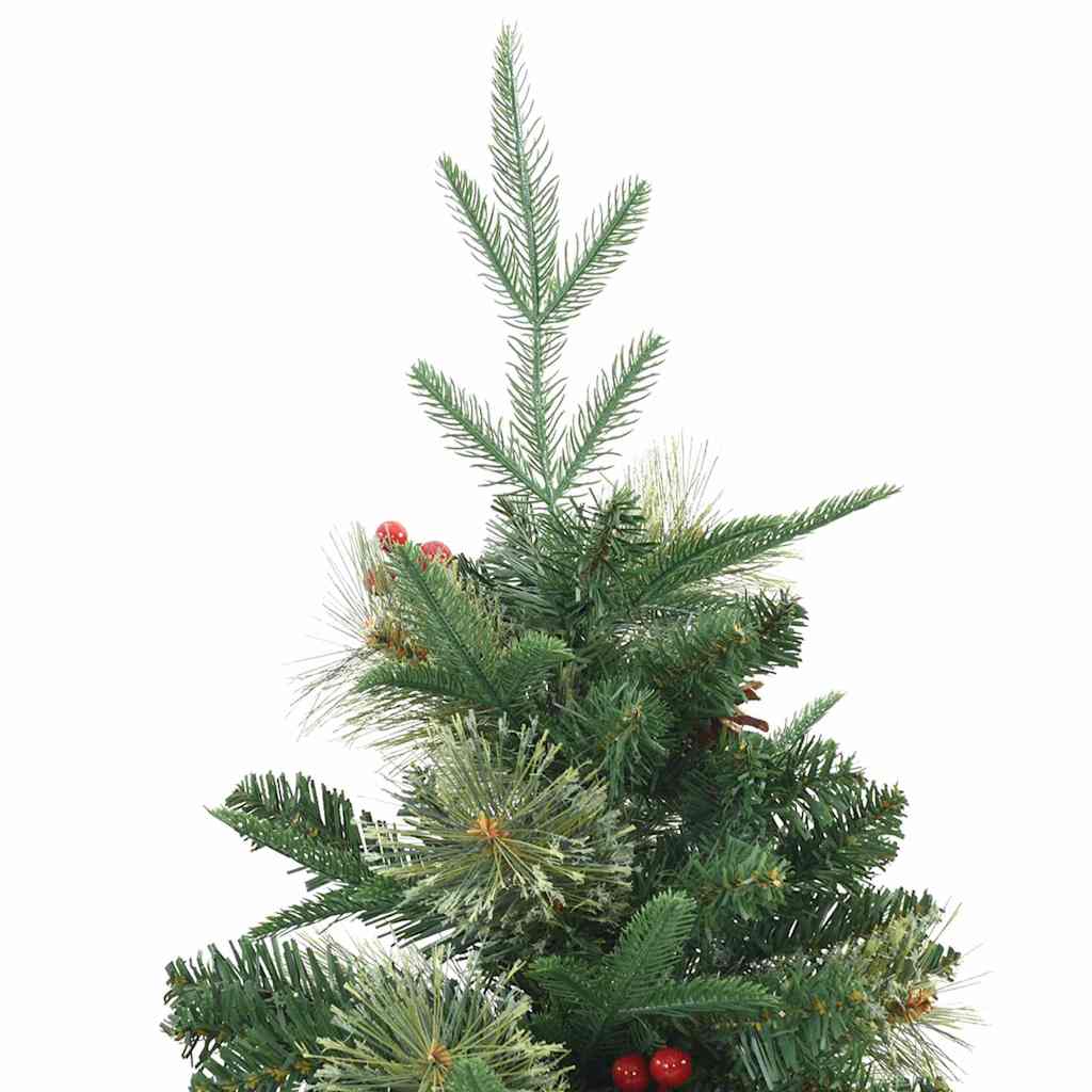 Kunstig sammensatt juletre med 150 LED grønn 150 cm PE og PVC