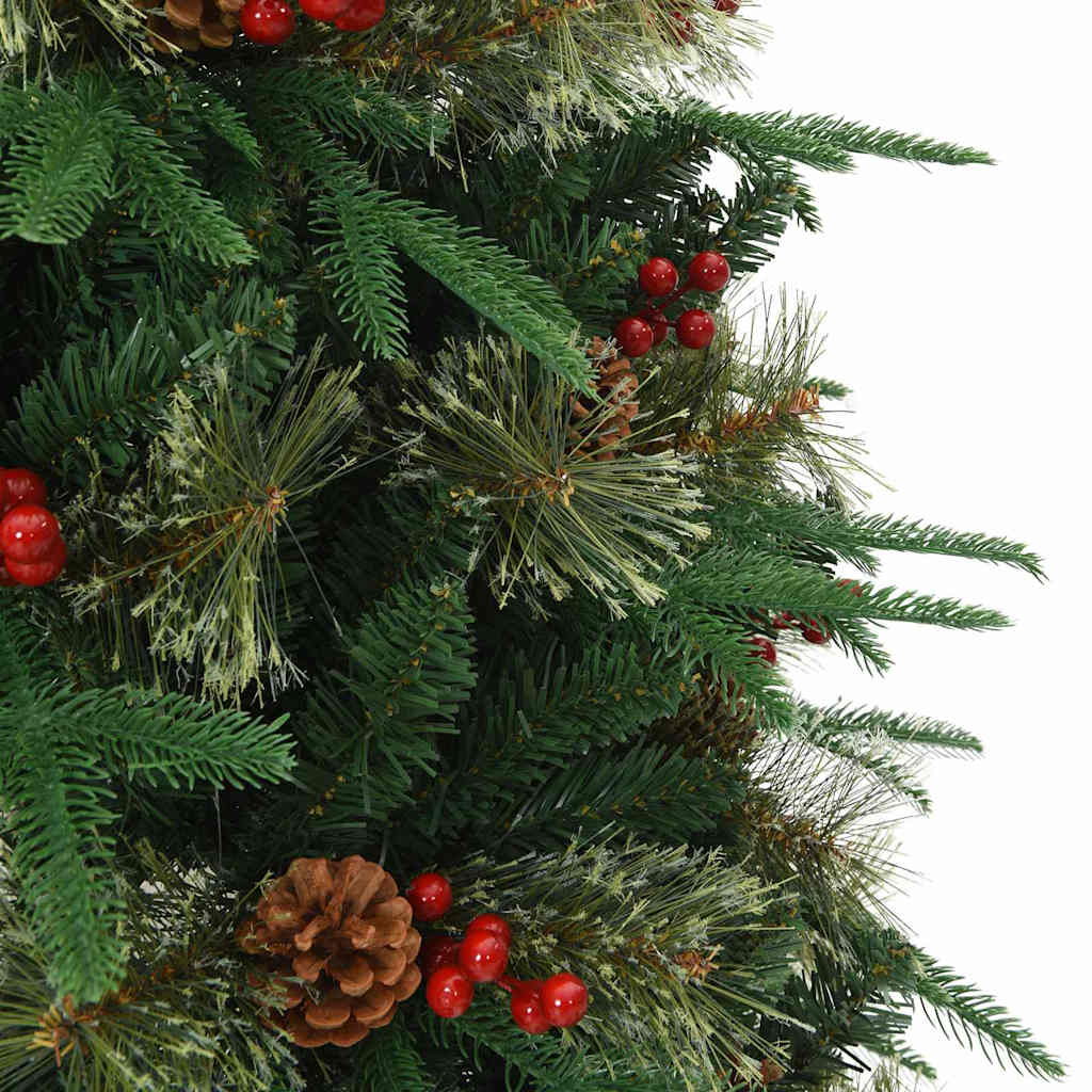 Kunstig sammensatt juletre med 150 LED grønn 150 cm PE og PVC