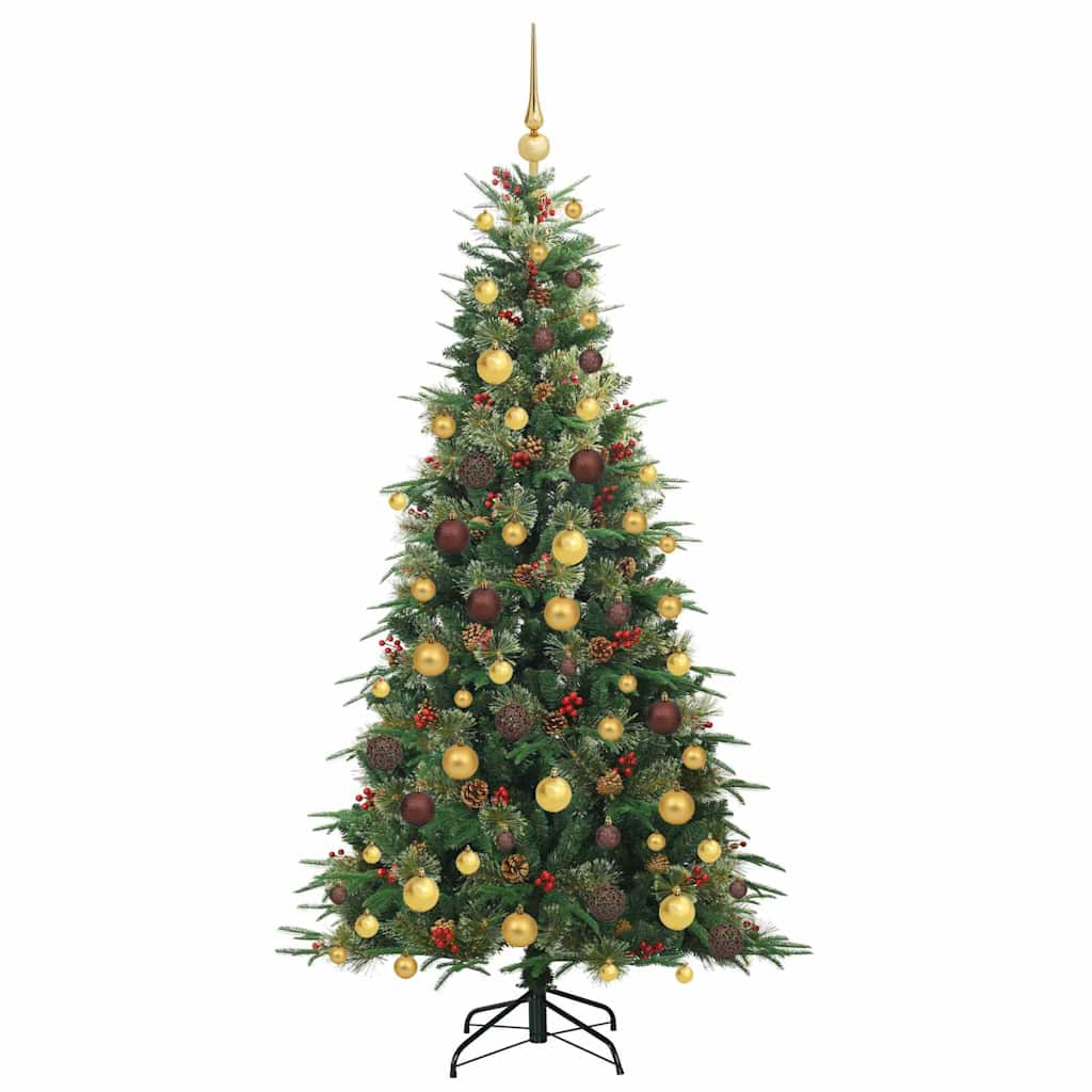 Kunstig sammensatt juletre med 300 LED grønn 180 cm PE og PVC