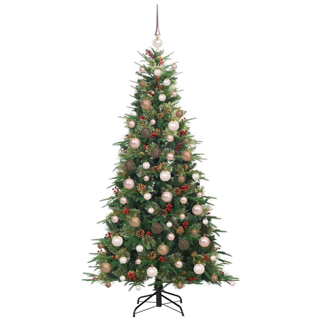 Kunstig sammensatt juletre med 300 LED grønn 180 cm PE og PVC