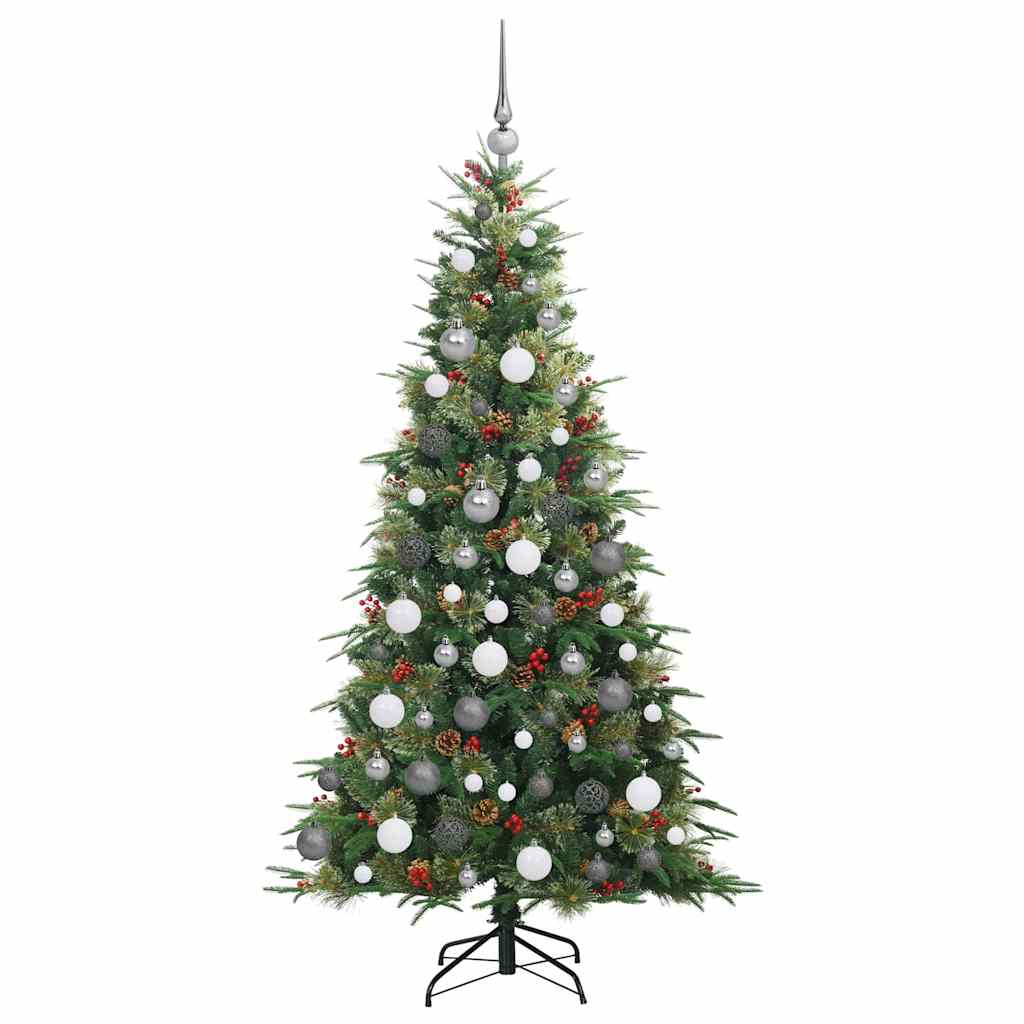 Kunstig sammensatt juletre med 300 LED grønn 180 cm PE og PVC