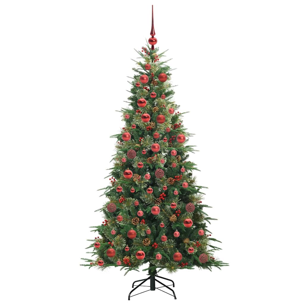 Kunstig sammensatt juletre med 300 LED grønn 180 cm PE og PVC