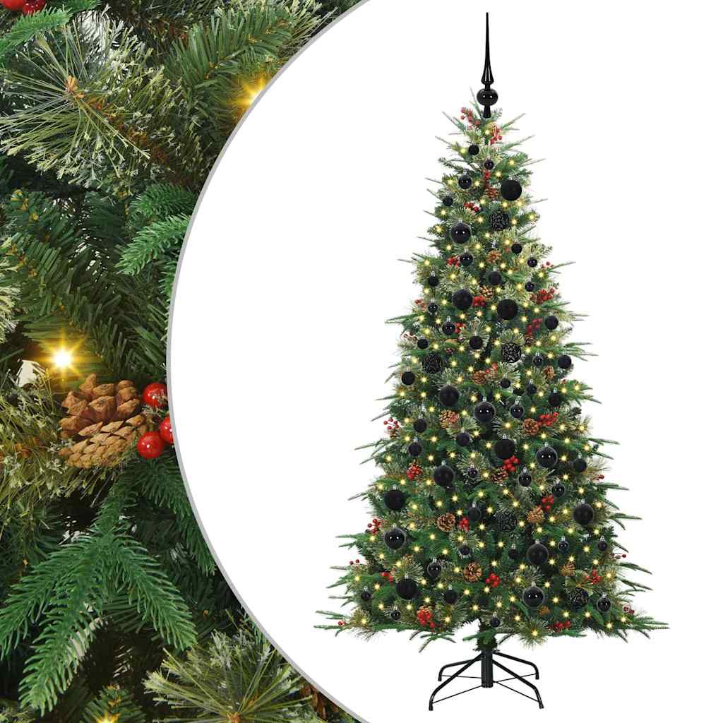 Kunstig sammensatt juletre med 300 LED grønn 180 cm PE og PVC