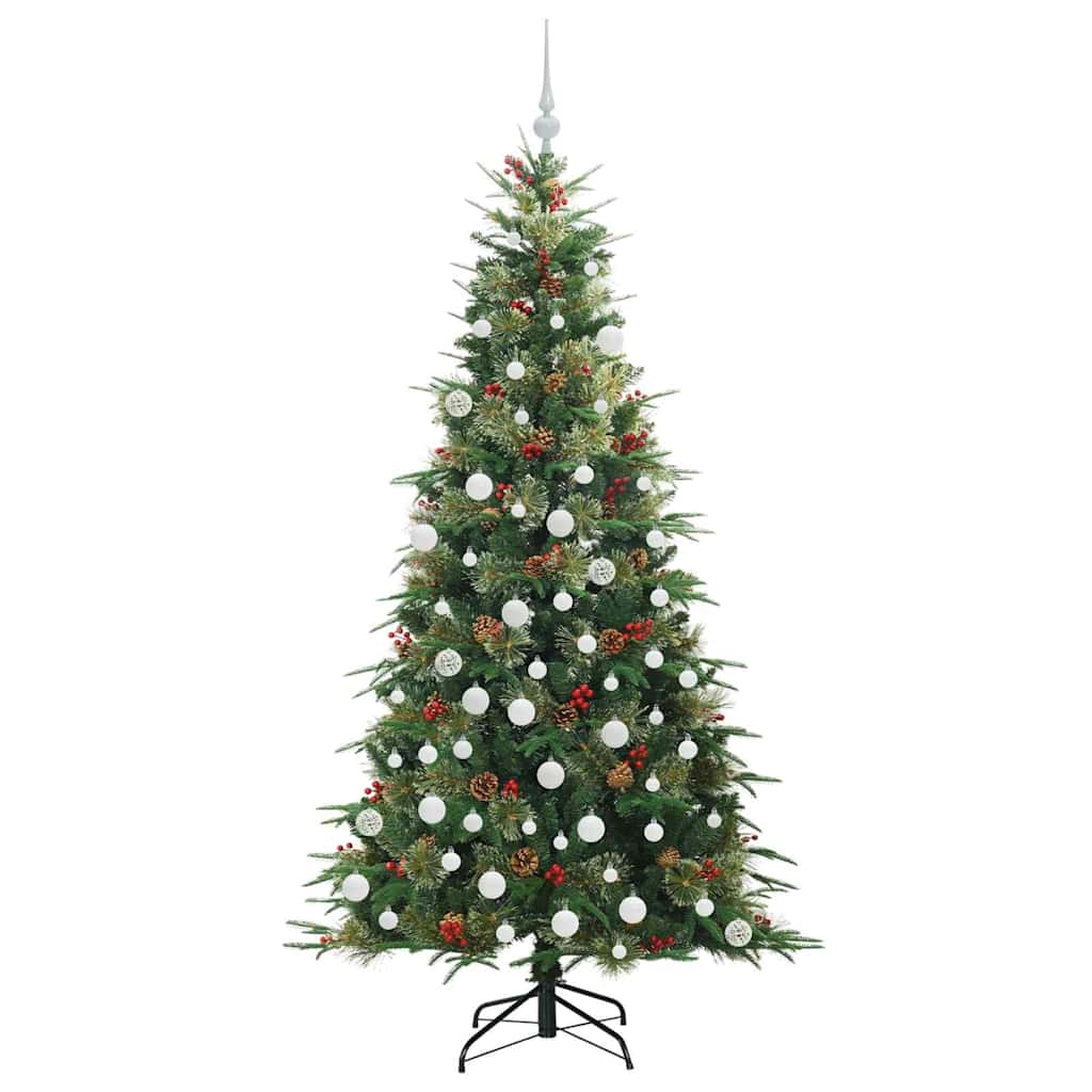 Kunstig sammensatt juletre med 300 LED grønn 180 cm PE og PVC